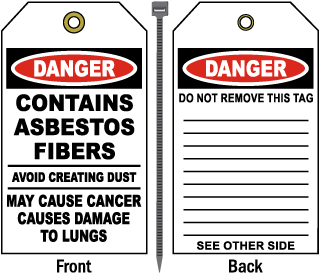 Contains Asbestos Fibers Tag