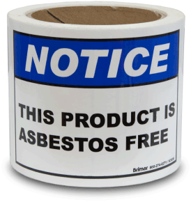 This Product Is Asbestos Free Label