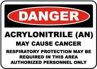OSHA Acrylonitrile May Cause Cancer Sign
