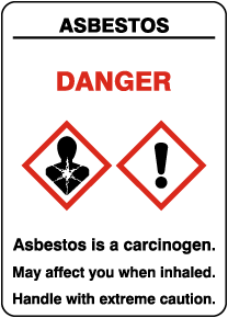 Asbestos Is A Carinogen GHS Sign