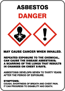 Asbestos May Cause Cancer GHS Sign