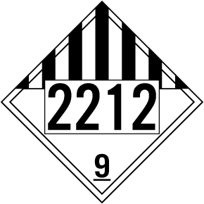 NA # 2212 Hazard Class 9 Placard 