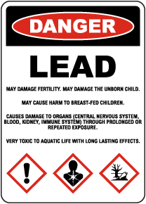 Danger Lead May Damage The Unborn Child Sign