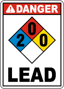 Danger 2-0-0 Lead Sign