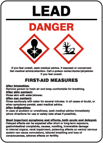 Lead First-Aid Measures Sign
