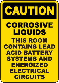 Caution Corrosive Liquids Sign