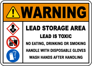 Warning Lead Storage Area Sign