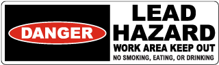 Danger Lead Hazard Work Area Keep Out Label