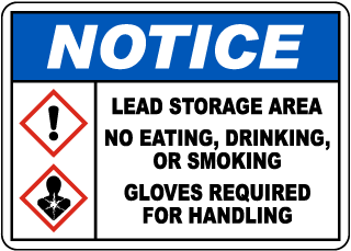 Notice Lead Storage Area Sign
