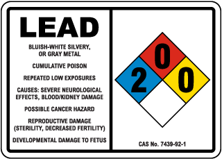 Lead Chemical 2-0-0 Sign