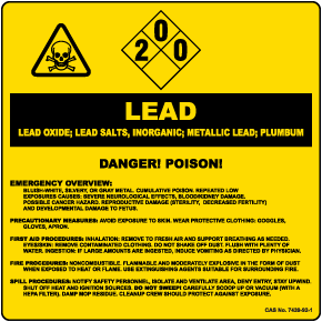 Right To Know Lead Chemical Sign