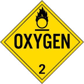 Oxygen Class 2 Placard