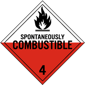 Spontaneously Combustible Class 4 Placard