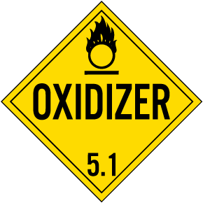 Oxidizer Class 5.1 Placard