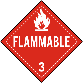 Flammable Class 3 Placard