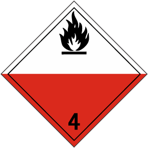 Spontaneously Combustible Class 4 Placard