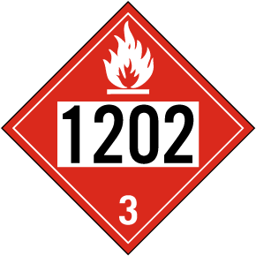 UN # 1202 Flammable Liquid Class 3 Placard