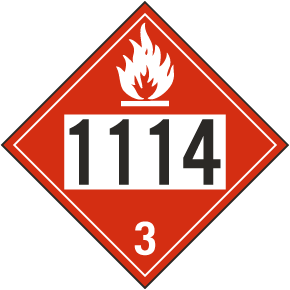 UN 1114 Flammable Class 3 Placard