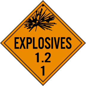 Explosive Class 1.2 Placard