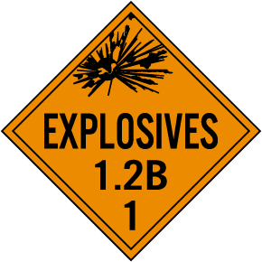 Explosive Class 1.2B Placard