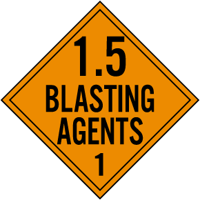 Explosive Class 1.5 Placard