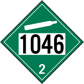 UN #1046 Hazard Class 2 Placard