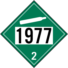 UN #1977 Hazard Class 2 Placard