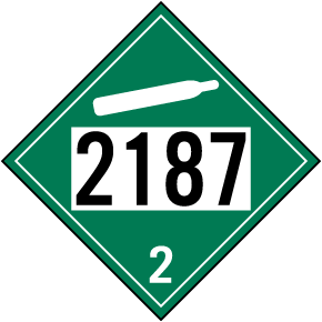 UN #2187 Hazard Class 2 Placard