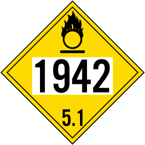 UN #1942 Hazard Class 5 Placard