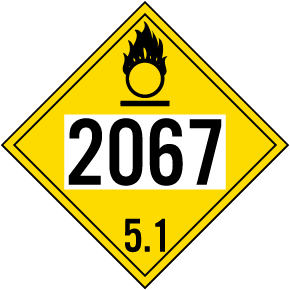 UN #2067 Hazard Class 5 Placard