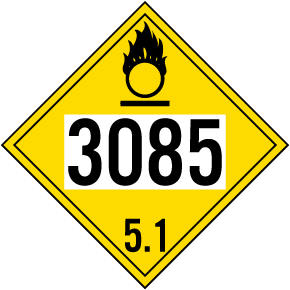 UN #3085 Hazard Class 5 Placard