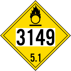 UN #3149 Hazard Class 5 Placard