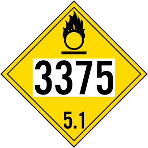 UN #3375 Hazard Class 5 Placard