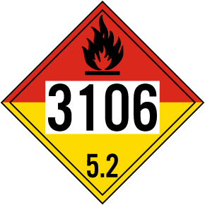 UN #3106 Hazard Class 5.2 Placard