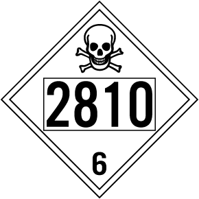 UN #2810 Hazard Class 6 Placard