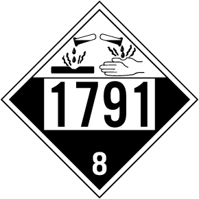 UN #1791 Hazard Class 8 Placard