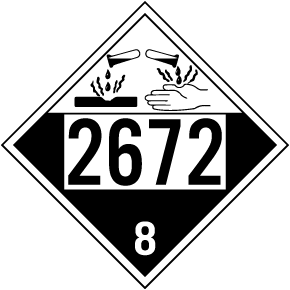 UN #2672Hazard Class 8 Placard