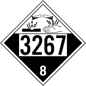 UN #3267 Hazard Class 8 Placard