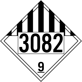UN #3082 Hazard Class 9 Placard