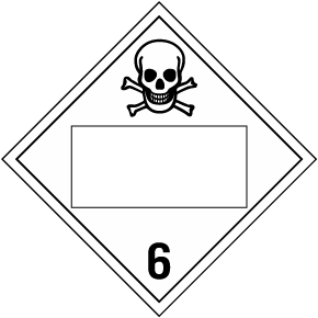 Standard Worded Inhalation Hazard Class 6.1 Removable Vinyl Placard PACK OF 50 