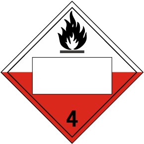 Blank Spontaneously Combustible Class 4 Placard