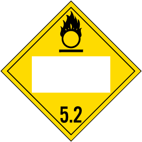 Blank Organic Peroxide Class 5.2 Placard