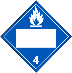Blank Dangerous When Wet Class 4 Placard