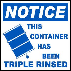 Container Has Been Triple Rinsed Label
