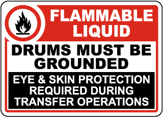 Drums Must Be Grounded Sign