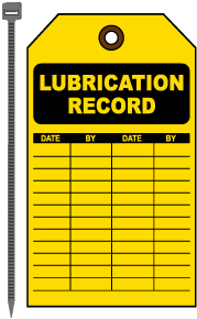 Lubrication Record Tag