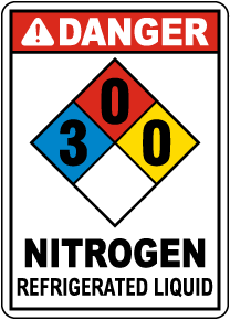 NFPA Danger Nitrogen Refrigerated Liquid 3-0-0 Sign