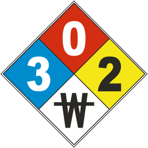 White NFPA Diamond 3-0-2-No Water