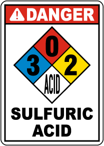 NFPA Danger Sulfuric Acid 3-0-2-ACID Sign