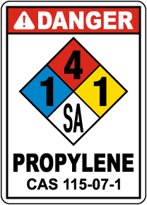 NFPA Danger Propylene 1-4-1-SA Sign
